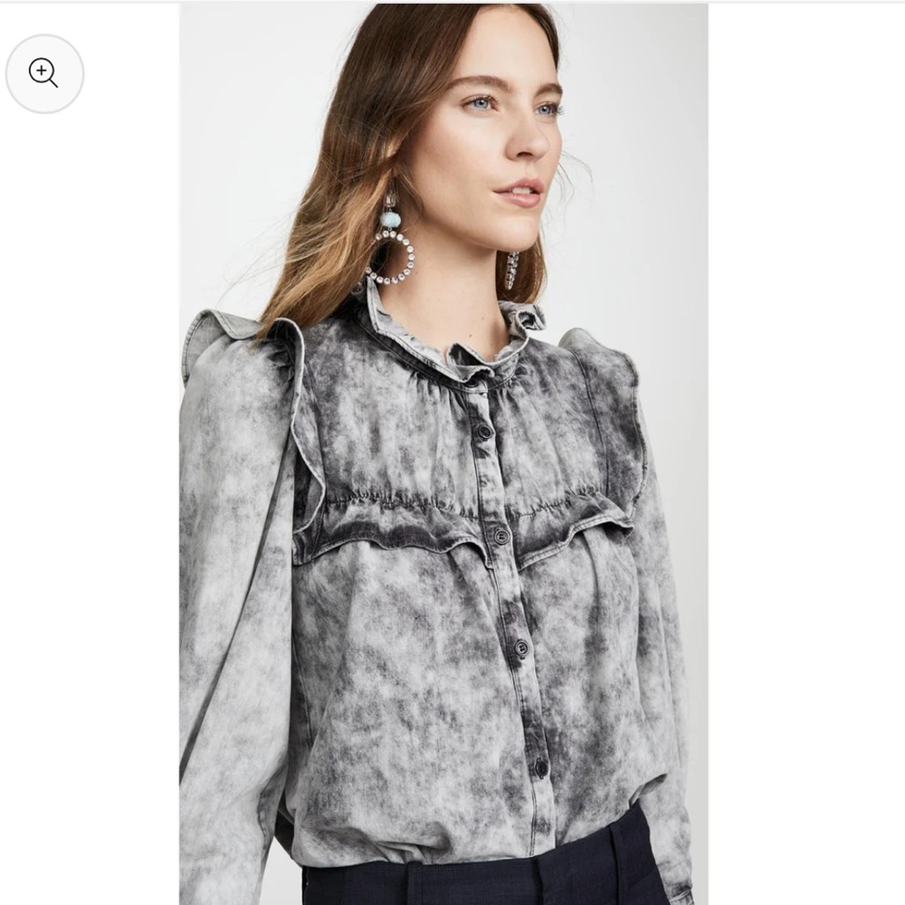 NWT Isabel Marant Etoile Idety acid wash denim top